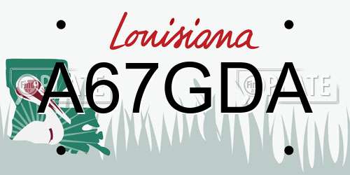 A67GDA Louisiana License Plate