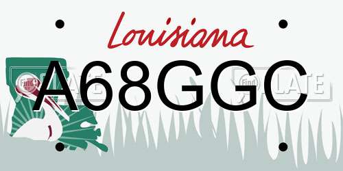 A68GGC Louisiana License Plate