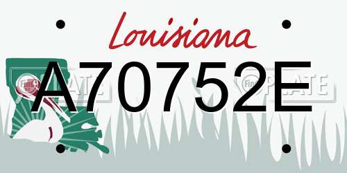A70752E Louisiana License Plate