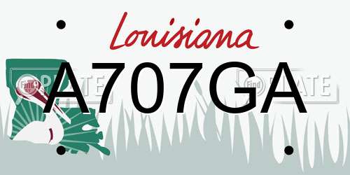 A707GA Louisiana License Plate
