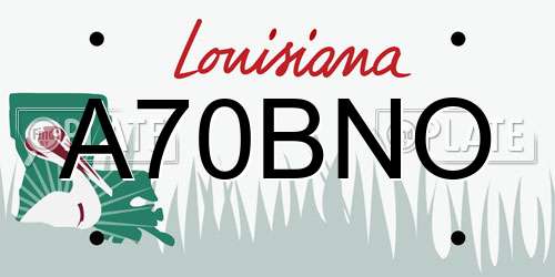 A70BNO Louisiana License Plate