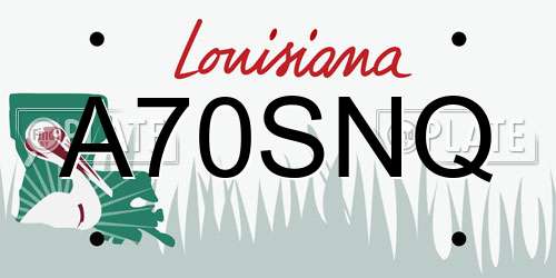 A70SNQ Louisiana License Plate