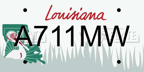 A711MW Louisiana License Plate