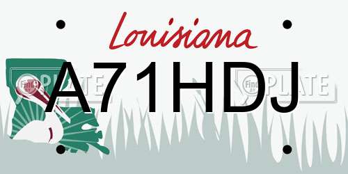 A71HDJ Louisiana License Plate