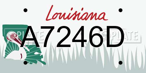 A7246D Louisiana License Plate