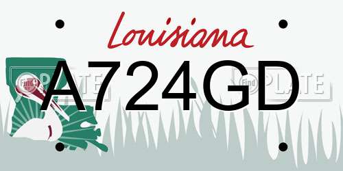 A724GD Louisiana License Plate