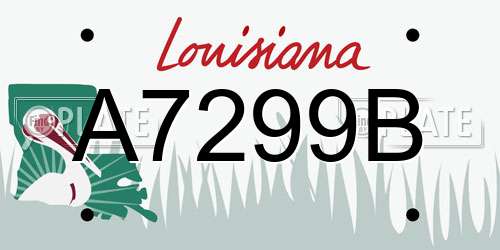 A7299B Louisiana License Plate