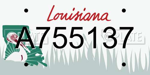 A755137 Louisiana License Plate