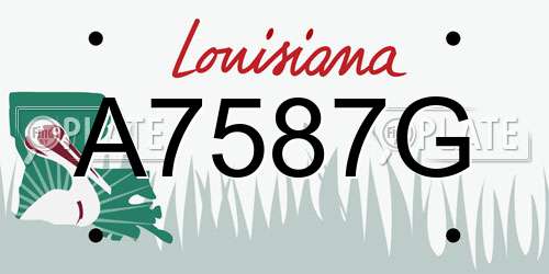 A7587G Louisiana License Plate
