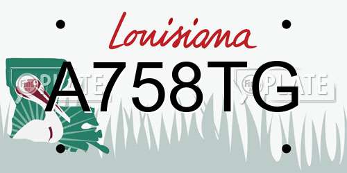 A758TG Louisiana License Plate