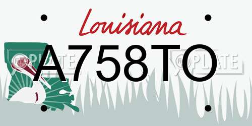 A758TO Louisiana License Plate