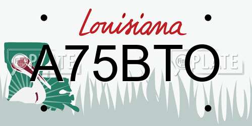 A75BTO Louisiana License Plate