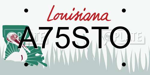 A75STO Louisiana License Plate