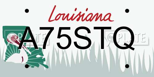 A75STQ Louisiana License Plate