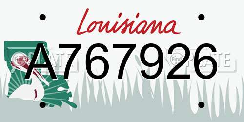 A767926 Louisiana License Plate