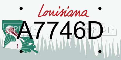 A7746D Louisiana License Plate