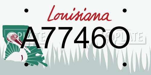 A7746O Louisiana License Plate