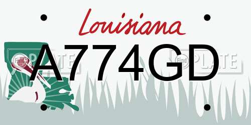 A774GD Louisiana License Plate