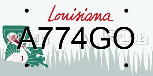 A774GO Louisiana License Plate