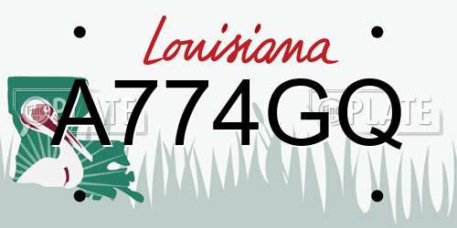A774GQ Louisiana License Plate