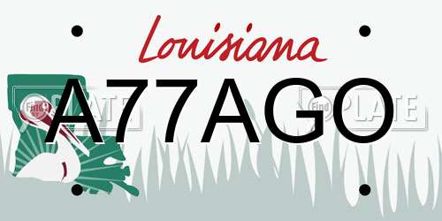 A77AGO Louisiana License Plate