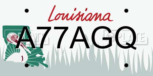 A77AGQ Louisiana License Plate