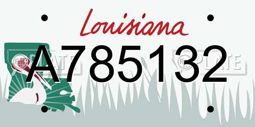 A785132 Louisiana License Plate