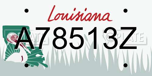 A78513Z Louisiana License Plate