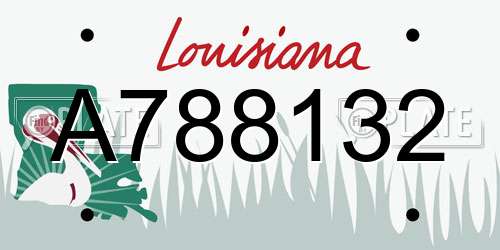A788132 Louisiana License Plate