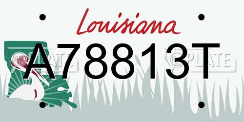 A78813T Louisiana License Plate