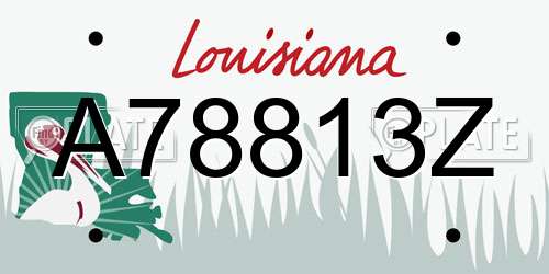 A78813Z Louisiana License Plate