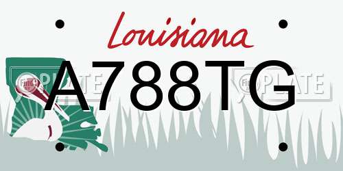 A788TG Louisiana License Plate
