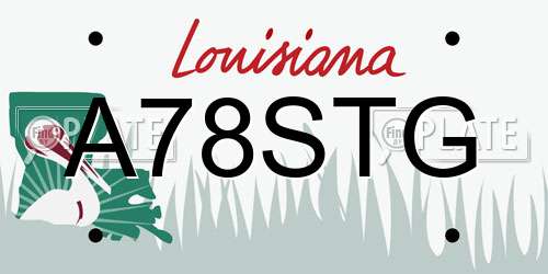 A78STG Louisiana License Plate