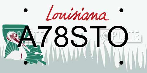 A78STO Louisiana License Plate