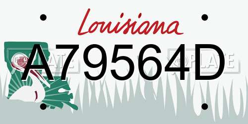 A79564D Louisiana License Plate