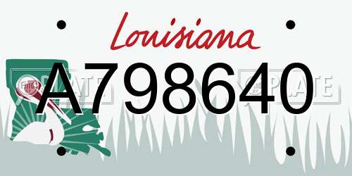 A798640 Louisiana License Plate