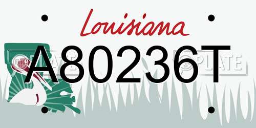 A80236T Louisiana License Plate