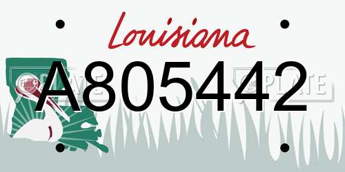 A805442 Louisiana License Plate