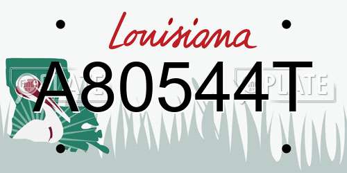 A80544T Louisiana License Plate