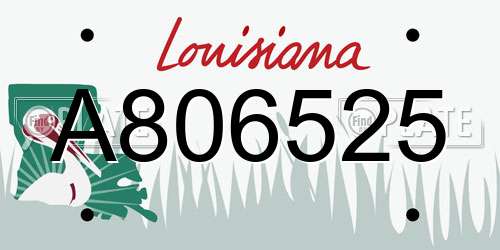 A806525 Louisiana License Plate
