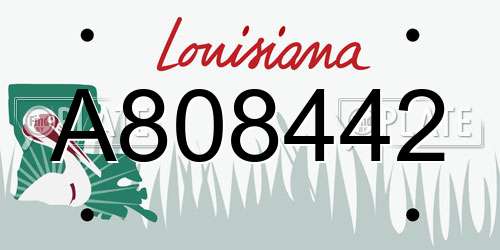 A808442 Louisiana License Plate