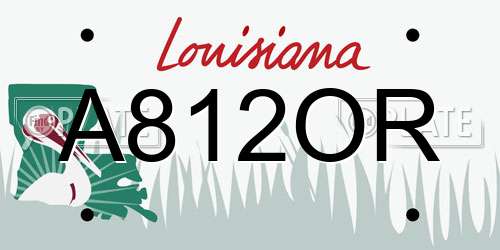 A812OR Louisiana License Plate