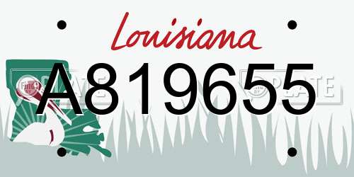A819655 Louisiana License Plate