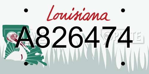A826474 Louisiana License Plate