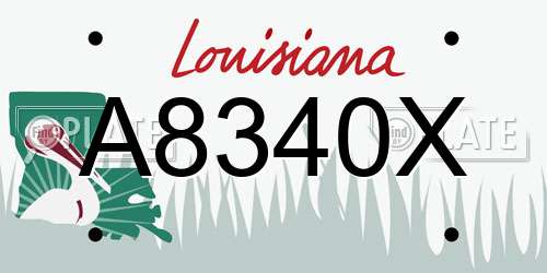 A8340X Louisiana License Plate