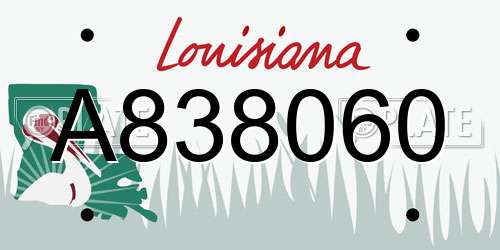 A838060 Louisiana License Plate