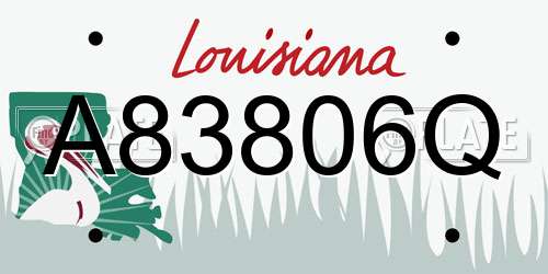 A83806Q Louisiana License Plate