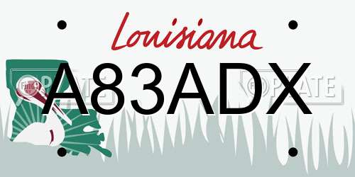 A83ADX Louisiana License Plate