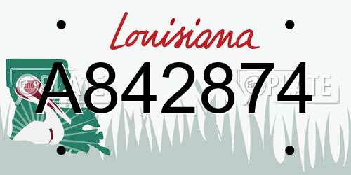 A842874 Louisiana License Plate