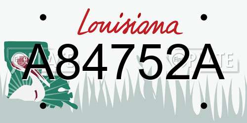 A84752A Louisiana License Plate